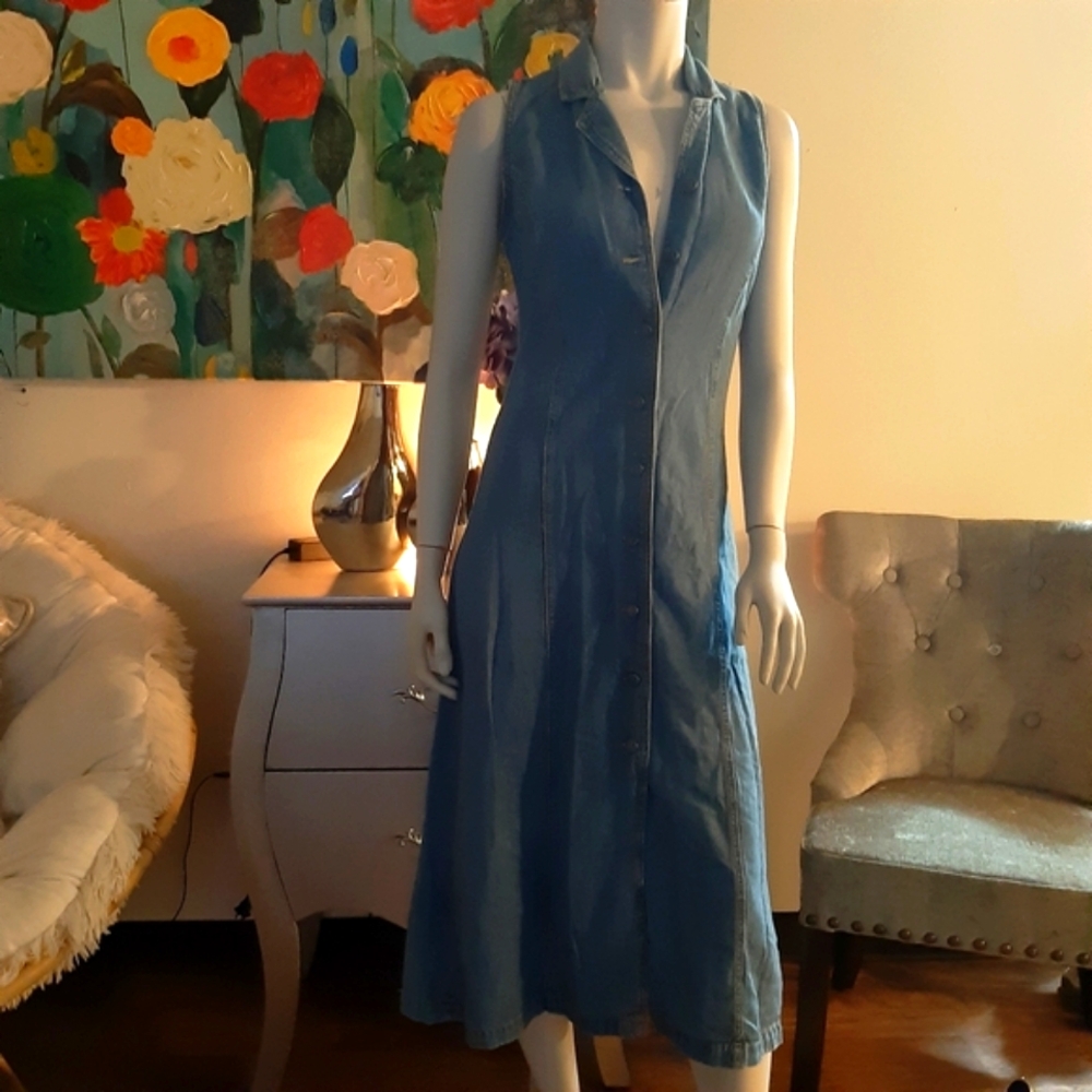 RARE! VINTAGE DENIM DRESS SIZE MED SPEED CONTROL